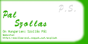 pal szollas business card