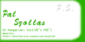 pal szollas business card